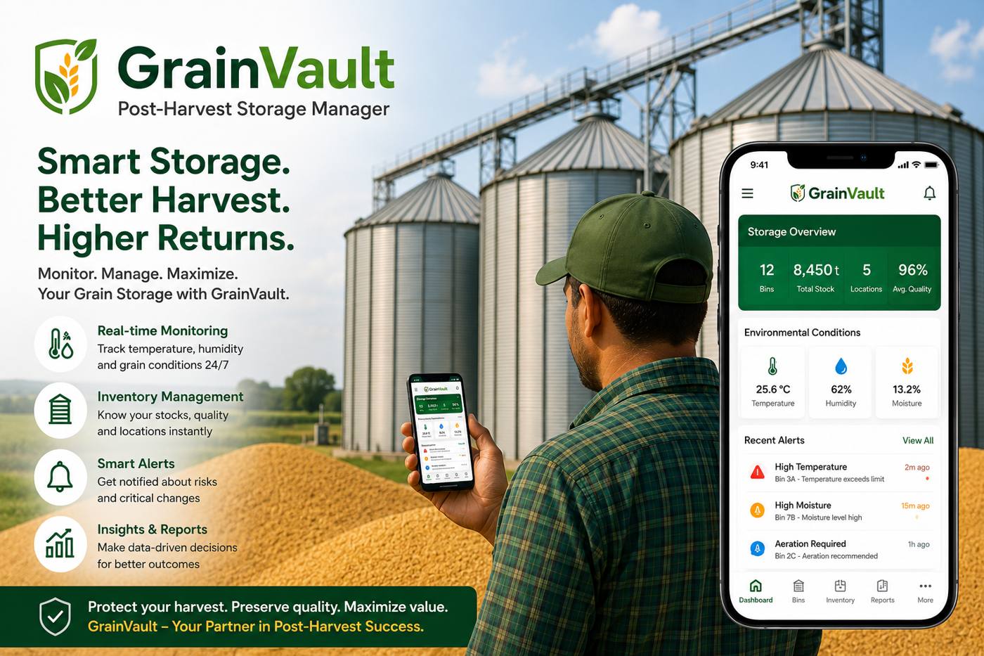 GrainVault – Post-Harvest Storage Manager
